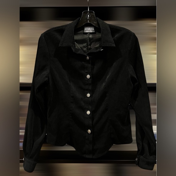 Roughrider Tops - Roughrider Black Velvet Button Front Jacket Small Western Style
